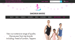 Desktop Screenshot of dancewearuniverse.co.uk