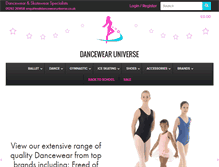 Tablet Screenshot of dancewearuniverse.co.uk